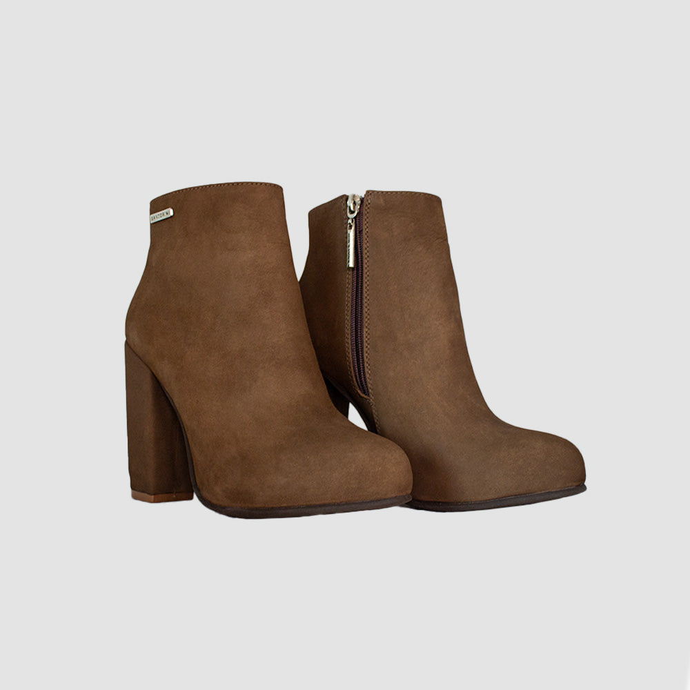 BOTINES PARA MUJER FARISA CUERO MIEL