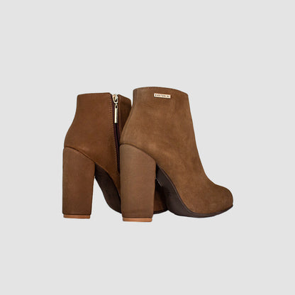 BOTINES PARA MUJER FARISA CUERO MIEL