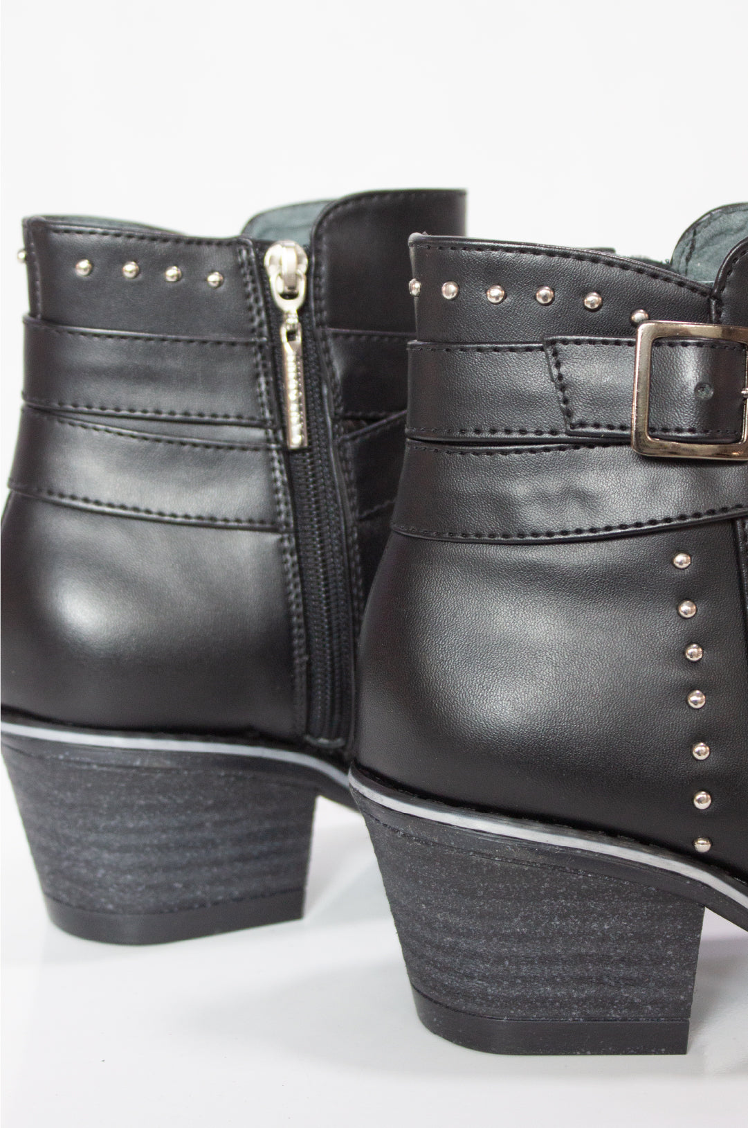 BOTINES PARA MUJER BRILLO NEGRO