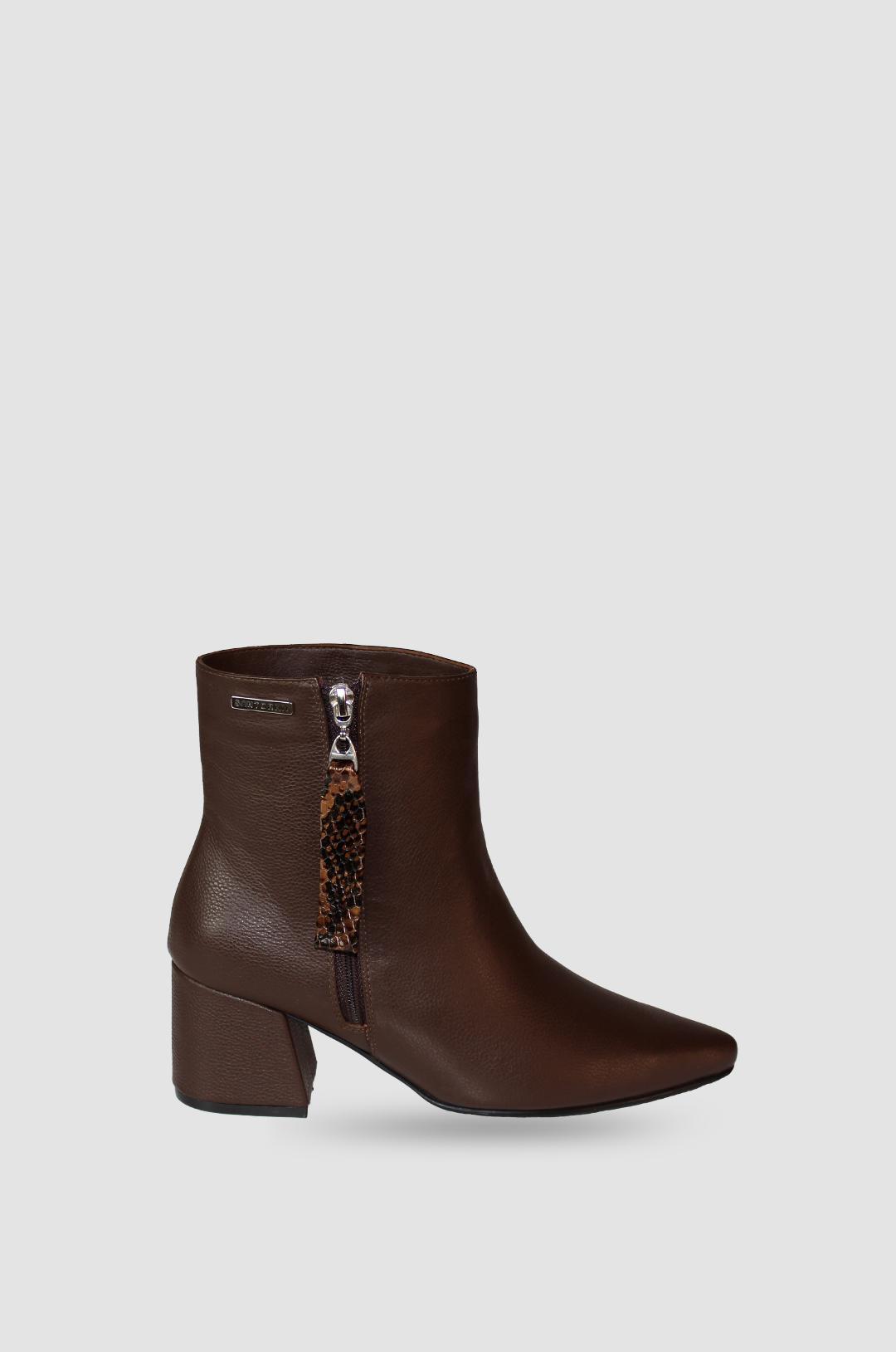 BOTINES PARA MUJER LIVIA CUERO CAFE