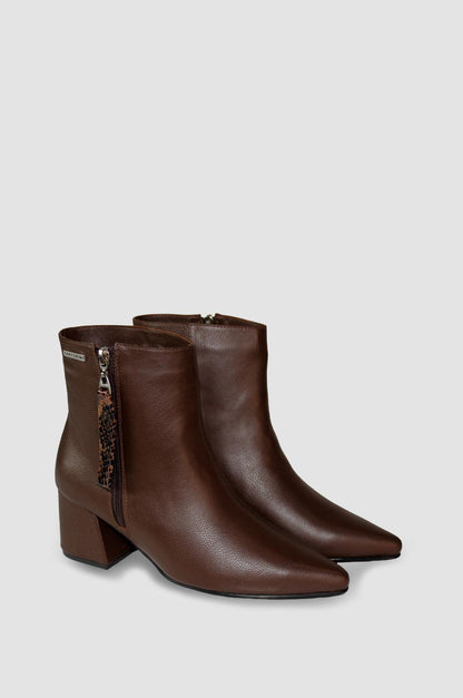 BOTINES PARA MUJER LIVIA CUERO CAFE