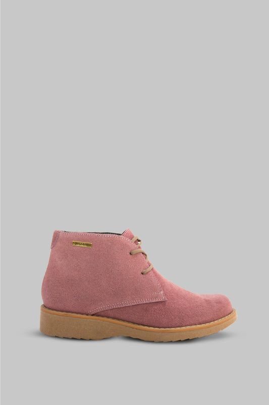 BOTINES PARA MUJER FRANCESA CUERO ROSA