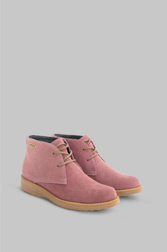 BOTINES PARA MUJER FRANCESA CUERO ROSA