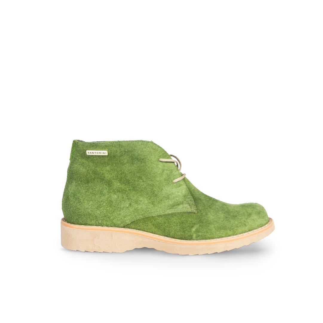 BOTINES PARA MUJER FRANCESA CUERO VERDE