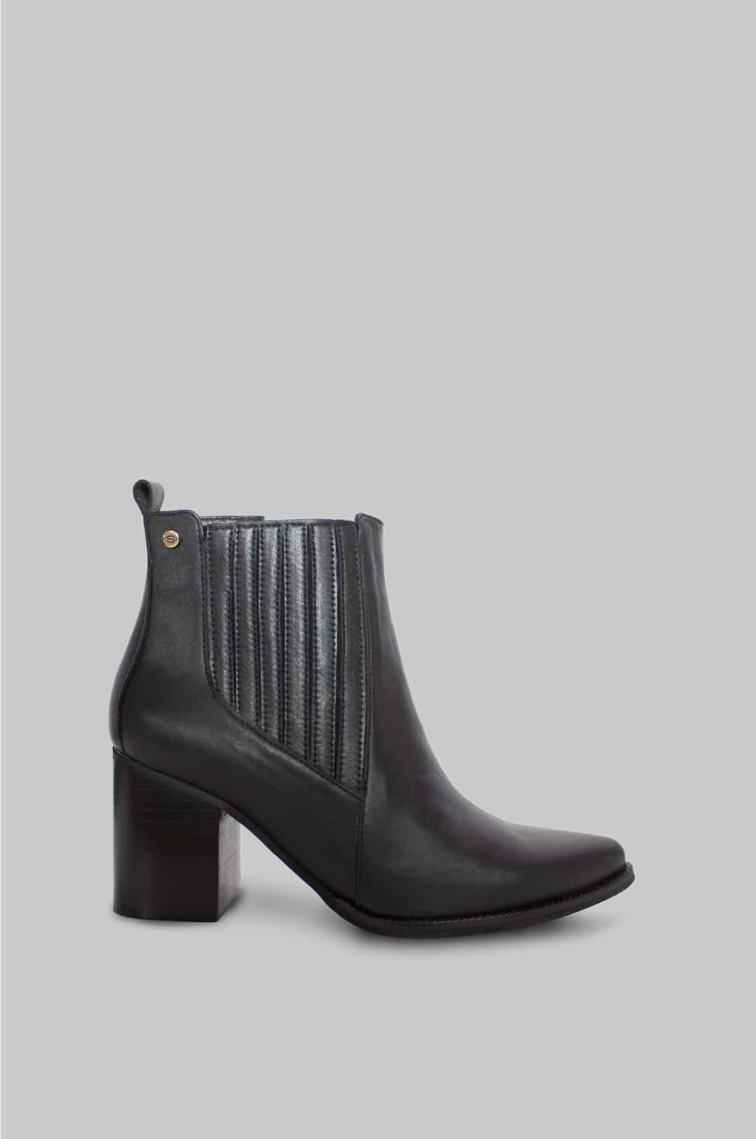 BOTINES PARA MUJER ARTENISA CUERO NEGRO