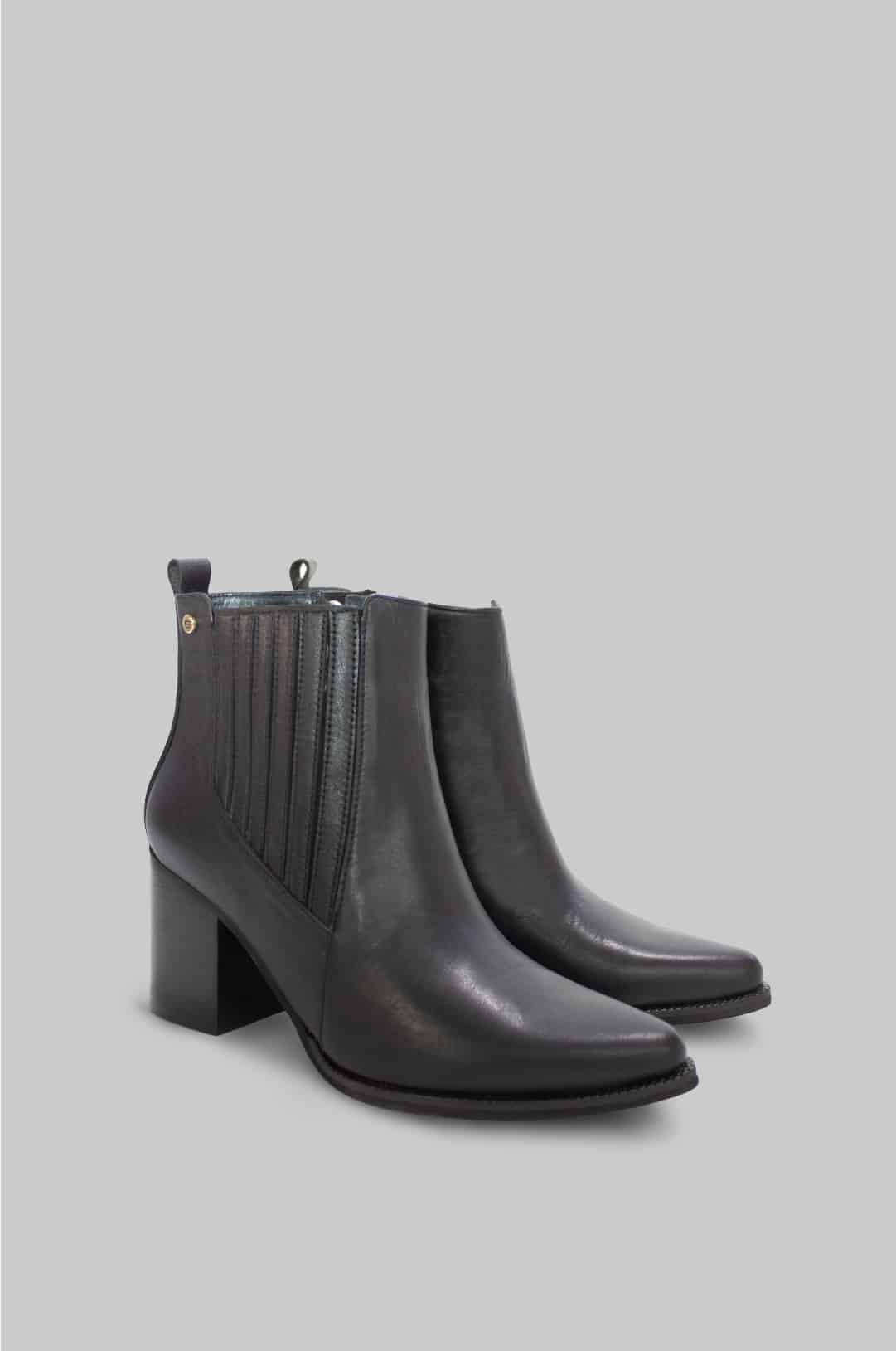 BOTINES PARA MUJER ARTENISA CUERO NEGRO