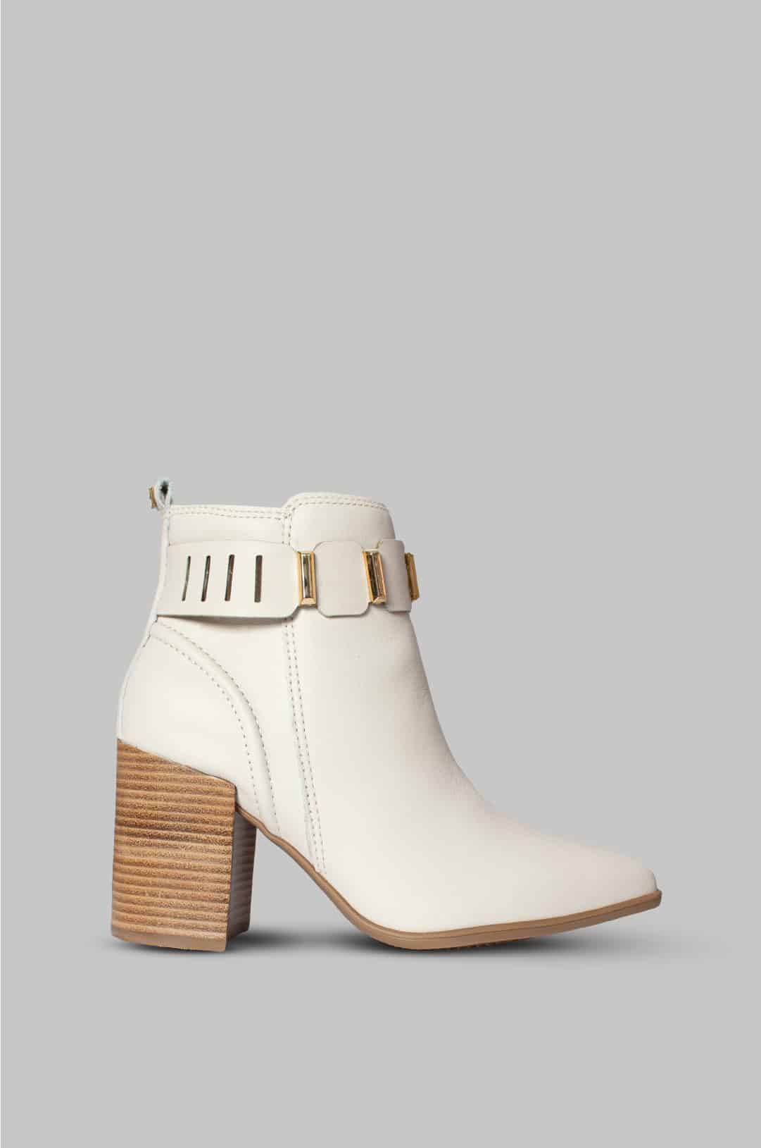 BOTINES PARA MUJER ALANA CUERO BEIGE