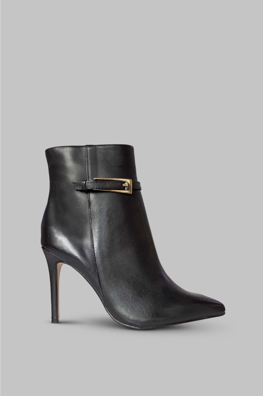 BOTINES PARA MUJER BETINA CUERO NEGRO