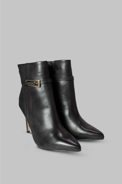 BOTINES PARA MUJER BETINA CUERO NEGRO