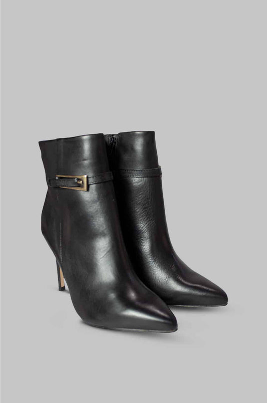 BOTINES PARA MUJER BETINA CUERO NEGRO