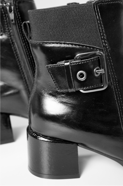BOTINES PARA MUJER CLARICE CUERO NEGRO