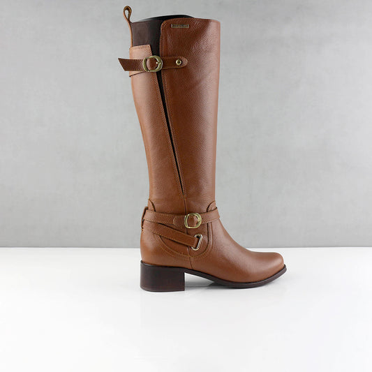 BOTAS PARA MUJER DINORA CUERO MIEL