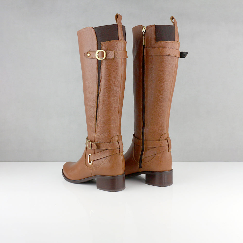 BOTAS PARA MUJER DINORA CUERO MIEL