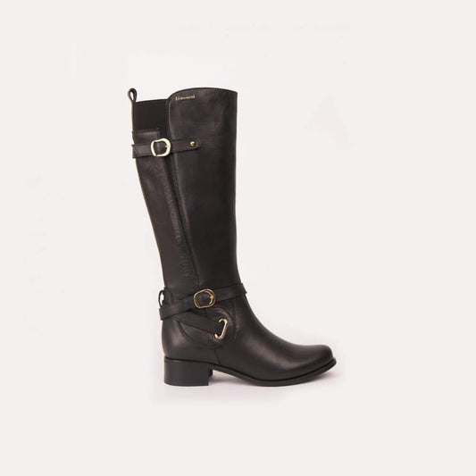 BOTAS PARA MUJER DINORA CUERO NEGRO