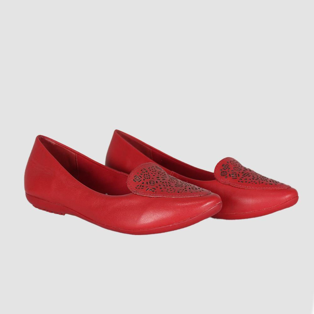 BALETAS PARA MUJER DOGS4 CUERO ROJO