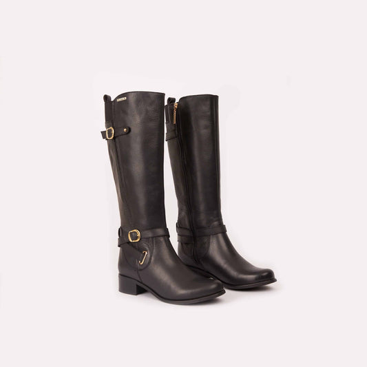 BOTAS PARA MUJER DINORA CUERO NEGRO