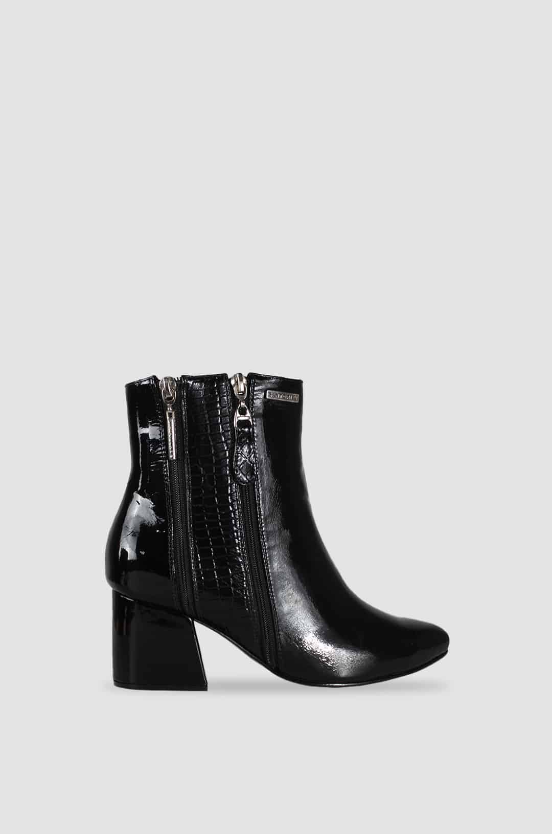 BOTINES PARA MUJER LARA CUERO NEGRO