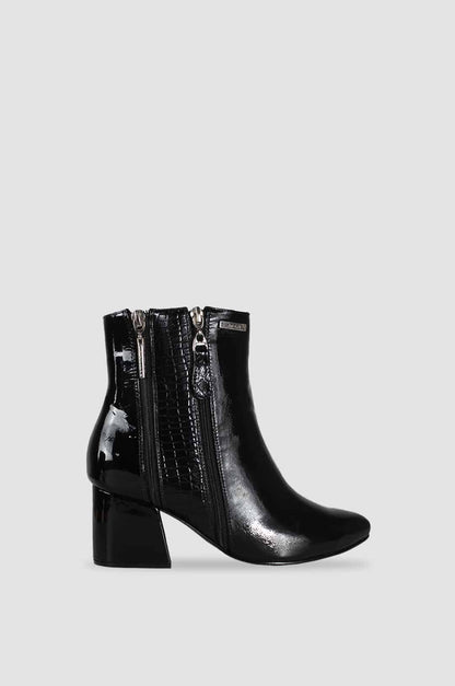 BOTINES PARA MUJER LARA CUERO NEGRO