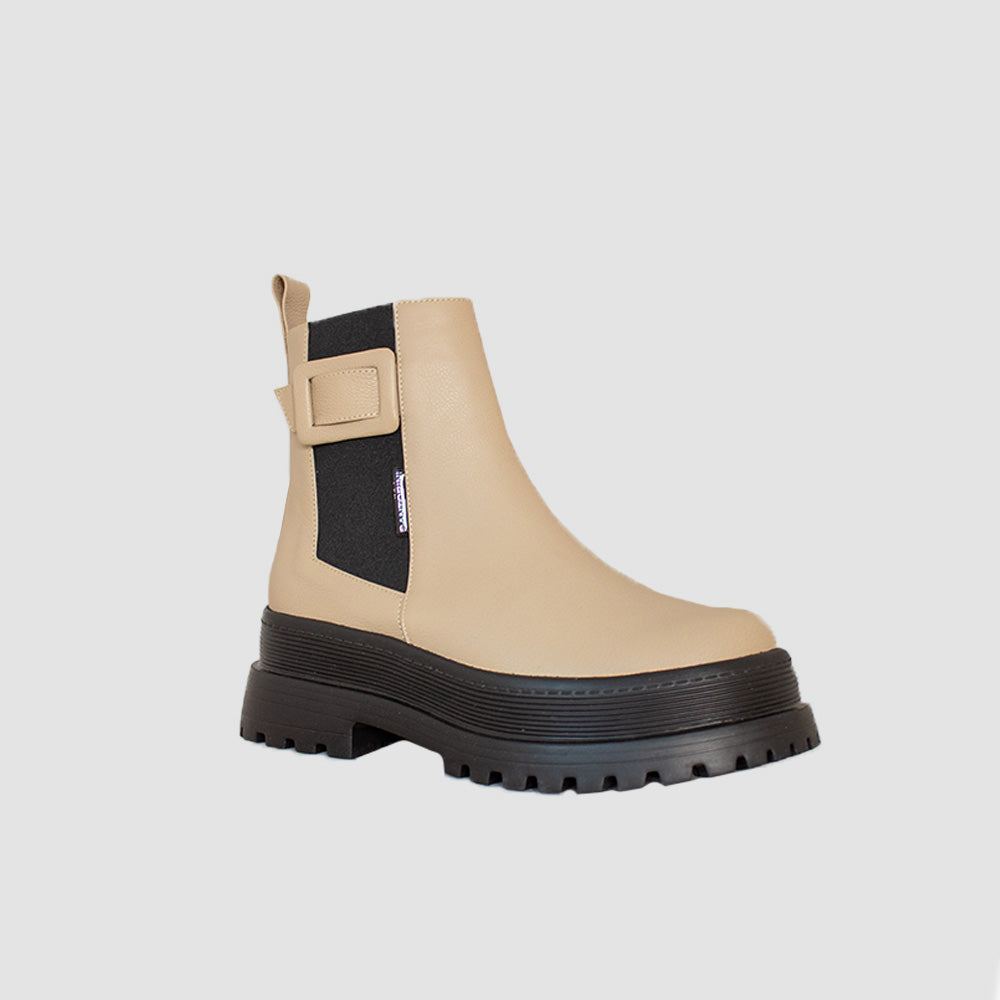 BOTINES PARA MUJER ARISTA CUERO BEIGE