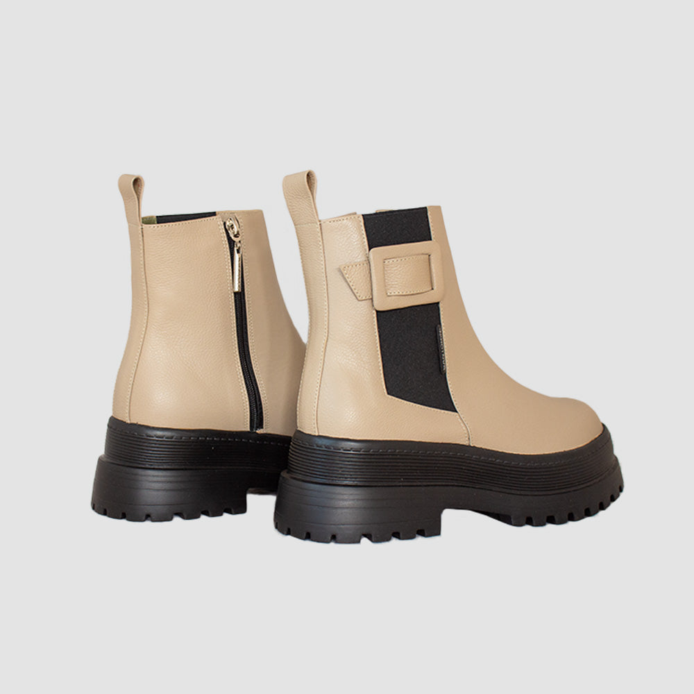 BOTINES PARA MUJER ARISTA CUERO BEIGE