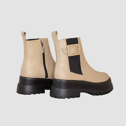 BOTINES PARA MUJER ARISTA CUERO BEIGE