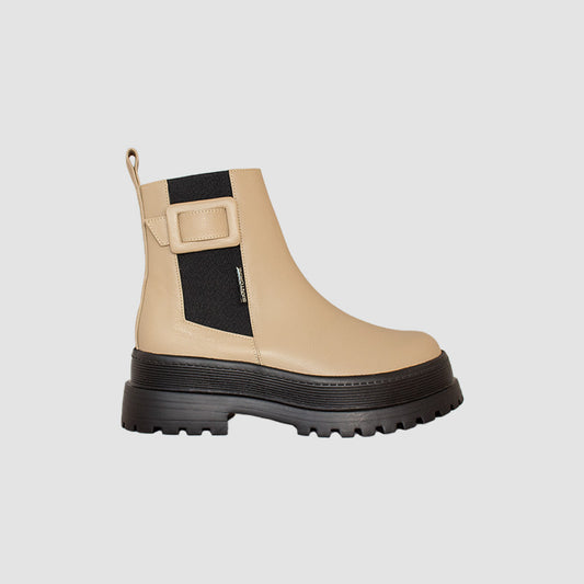 BOTINES PARA MUJER ARISTA CUERO BEIGE