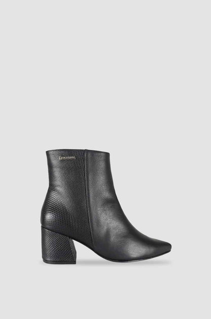 BOTINES PARA MUJER BRUNA CUERO NEGRO