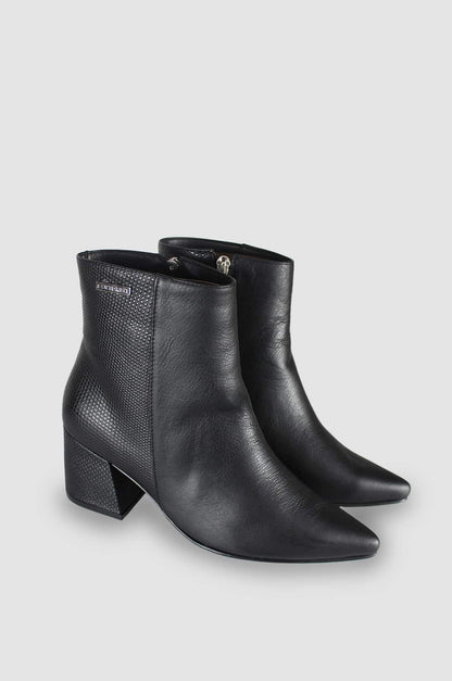 BOTINES PARA MUJER BRUNA CUERO NEGRO