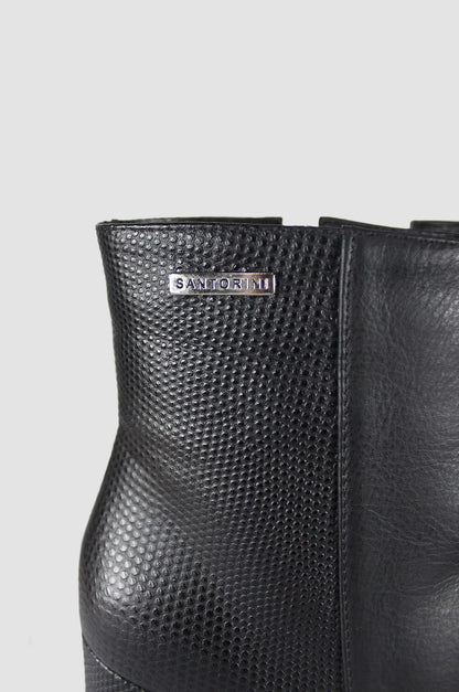 BOTINES PARA MUJER BRUNA CUERO NEGRO
