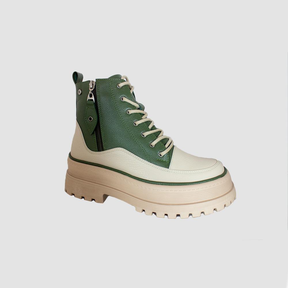 BOTINES PARA MUJER CARLA CUERO VERDE