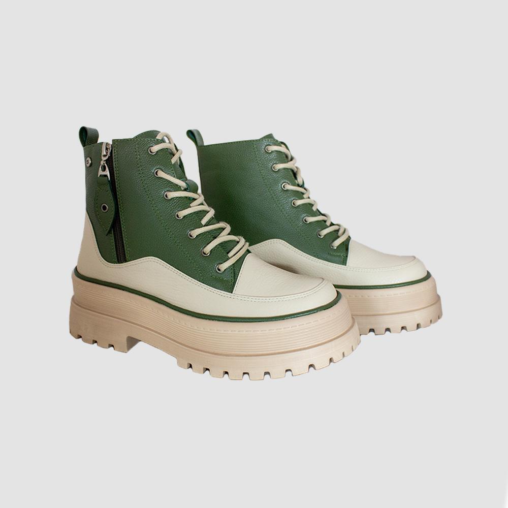 BOTINES PARA MUJER CARLA CUERO VERDE