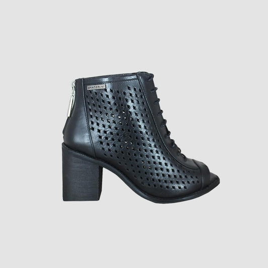 BOTINES PARA MUJER DAVEIVA CUERO NEGRO