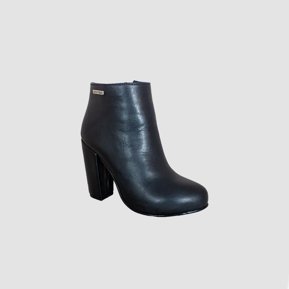 BOTINES PARA MUJER FARISA CUERO NEGRO