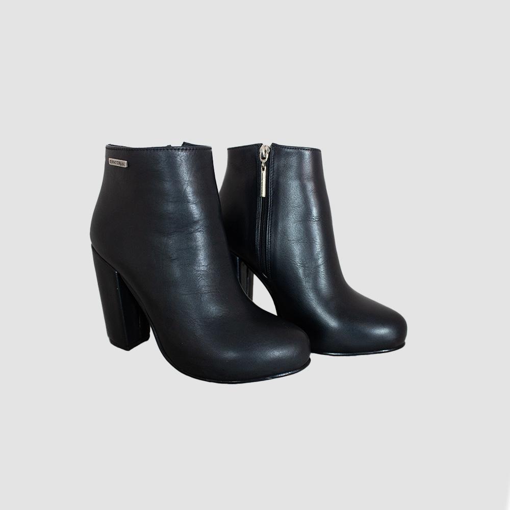 BOTINES PARA MUJER FARISA CUERO NEGRO