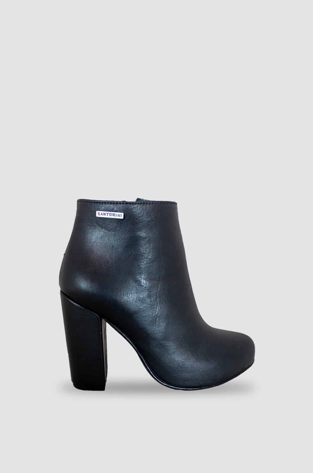 BOTINES PARA MUJER FARISA CUERO NEGRO