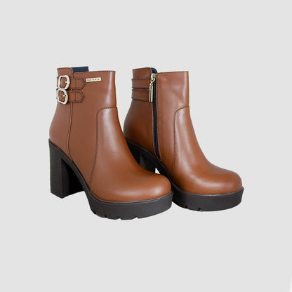 BOTINES PARA MUJER LUISA CUERO MIEL
