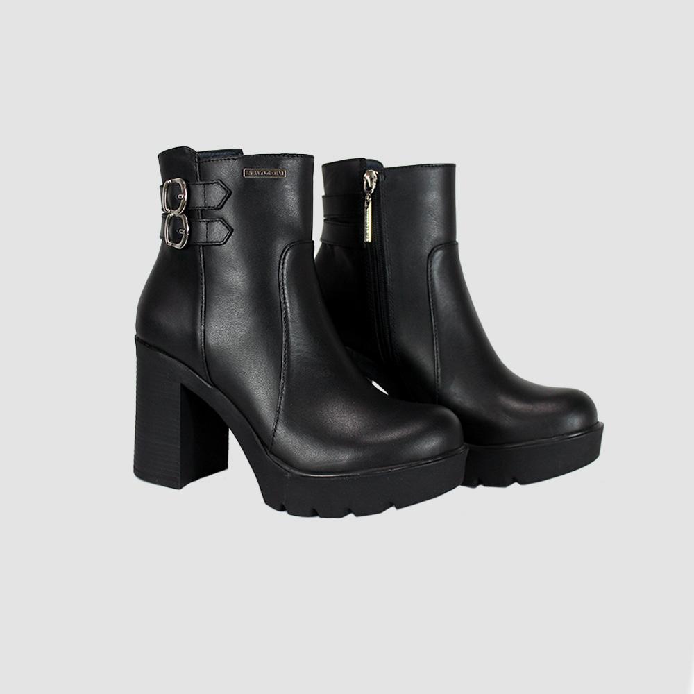 BOTINES PARA MUJER LUISA CUERO NEGRO