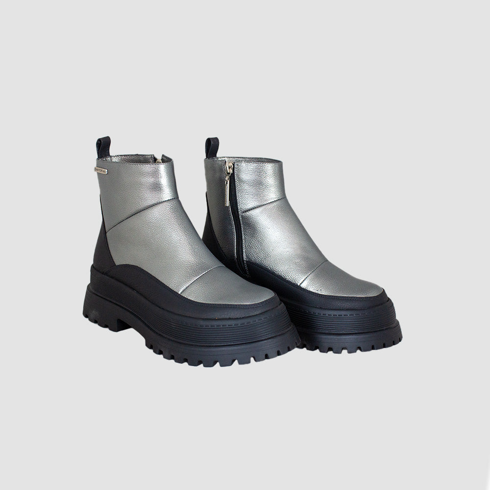 BOTINES PARA MUJER NELLY CUERO PLATA