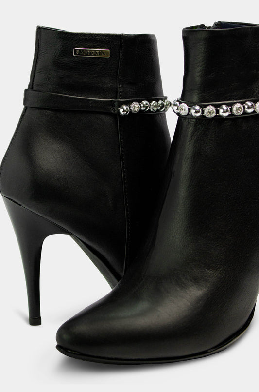 BOTINES PARA MUJER AMATISTA CUERO NEGRO