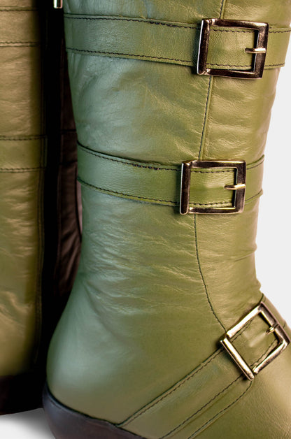 BOTAS PARA MUJER LEILA CUERO VERDE