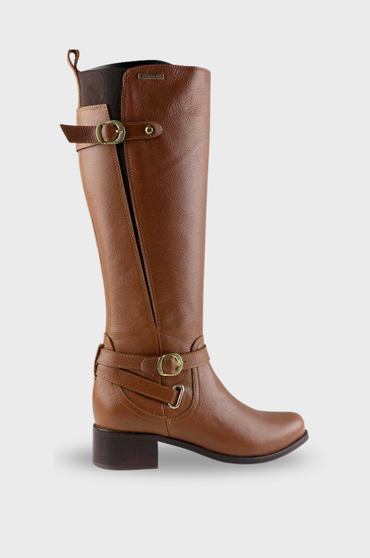BOTAS PARA MUJER DINORA CUERO MIEL