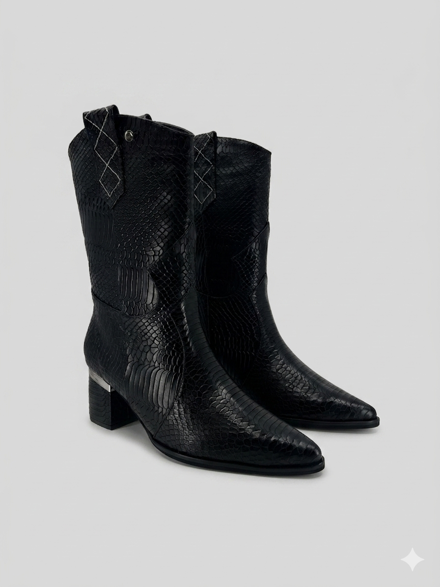 BOTAS PARA MUJER VALKIRIA CUERO NEGRO