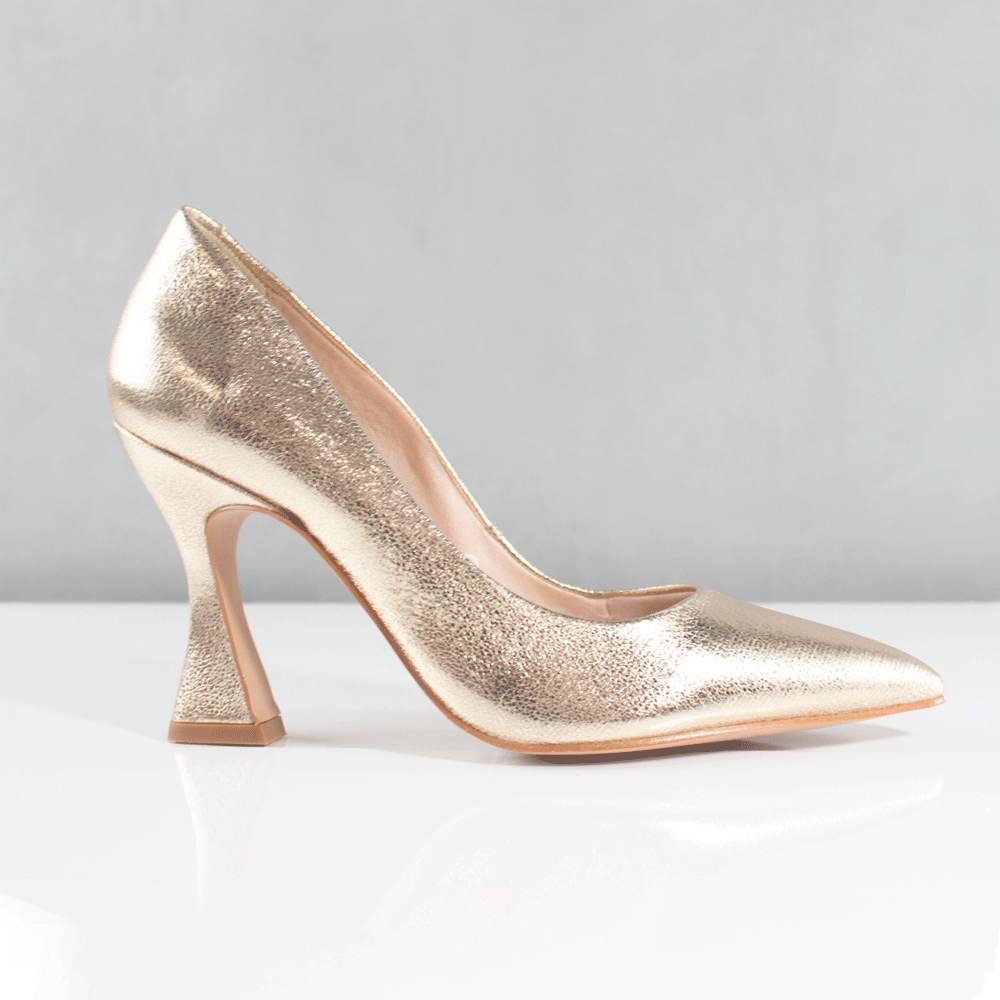 TACONES PARA MUJER LUCIA CUERO DORADO