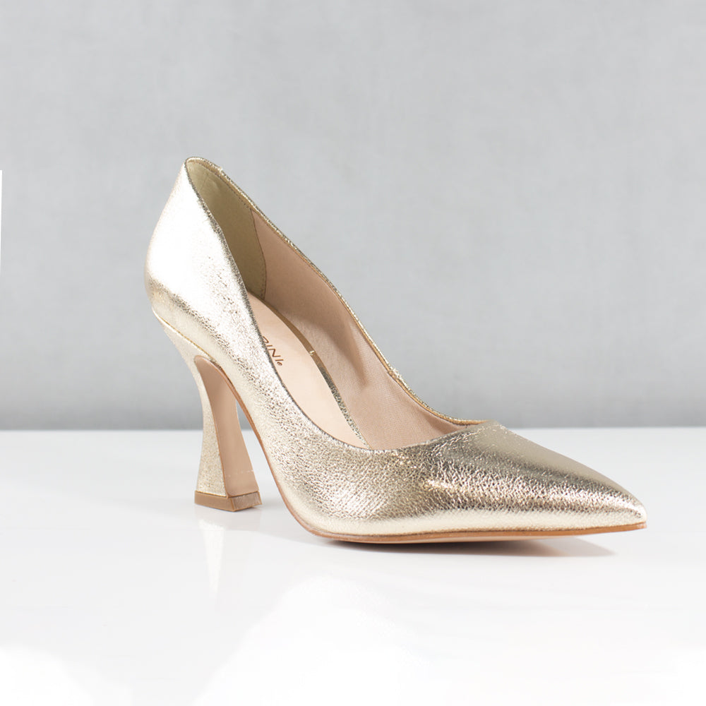TACONES PARA MUJER LUCIA CUERO DORADO