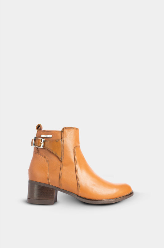 BOTINES PARA MUJER PULINA CUERO CAMEL