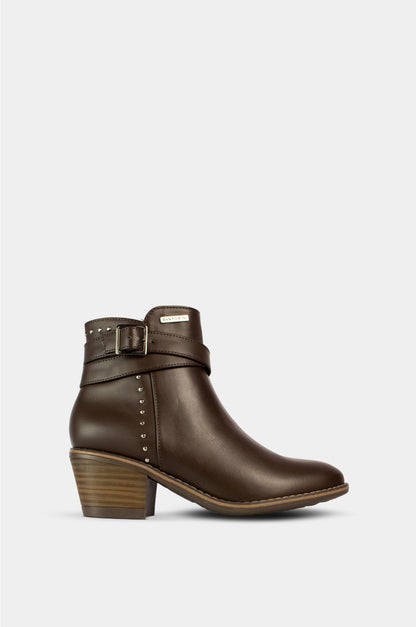 BOTINES PARA MUJER BRILLO CAFE