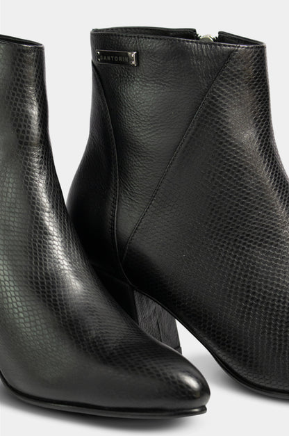 BOTINES PARA MUJER GABRIELA CUERO NEGRO