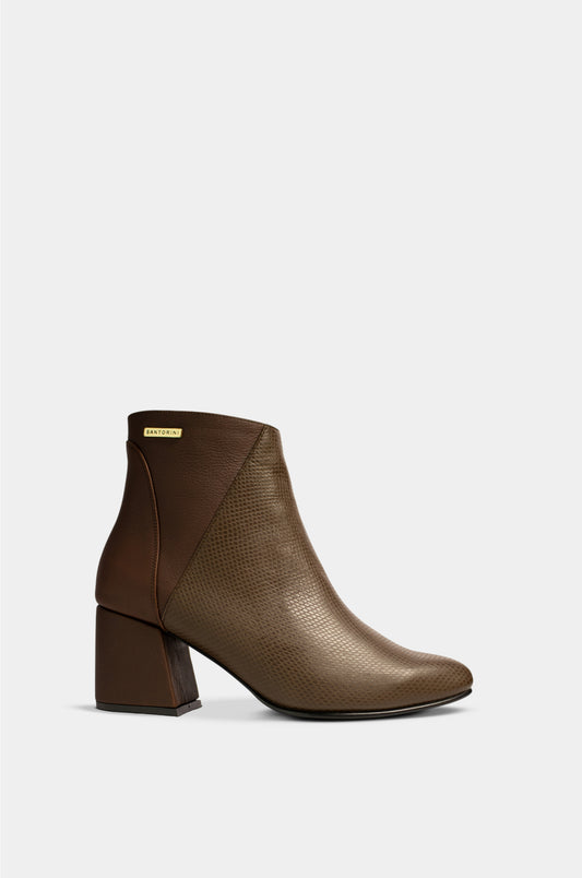 BOTINES PARA MUJER GABRIELA CUERO CAFE