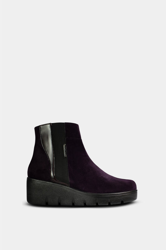 BOTINES PARA MUJER REINA CUERO MORADO