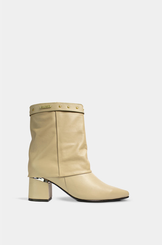 BOTINES PARA MUJER LUX CUERO BEIGE